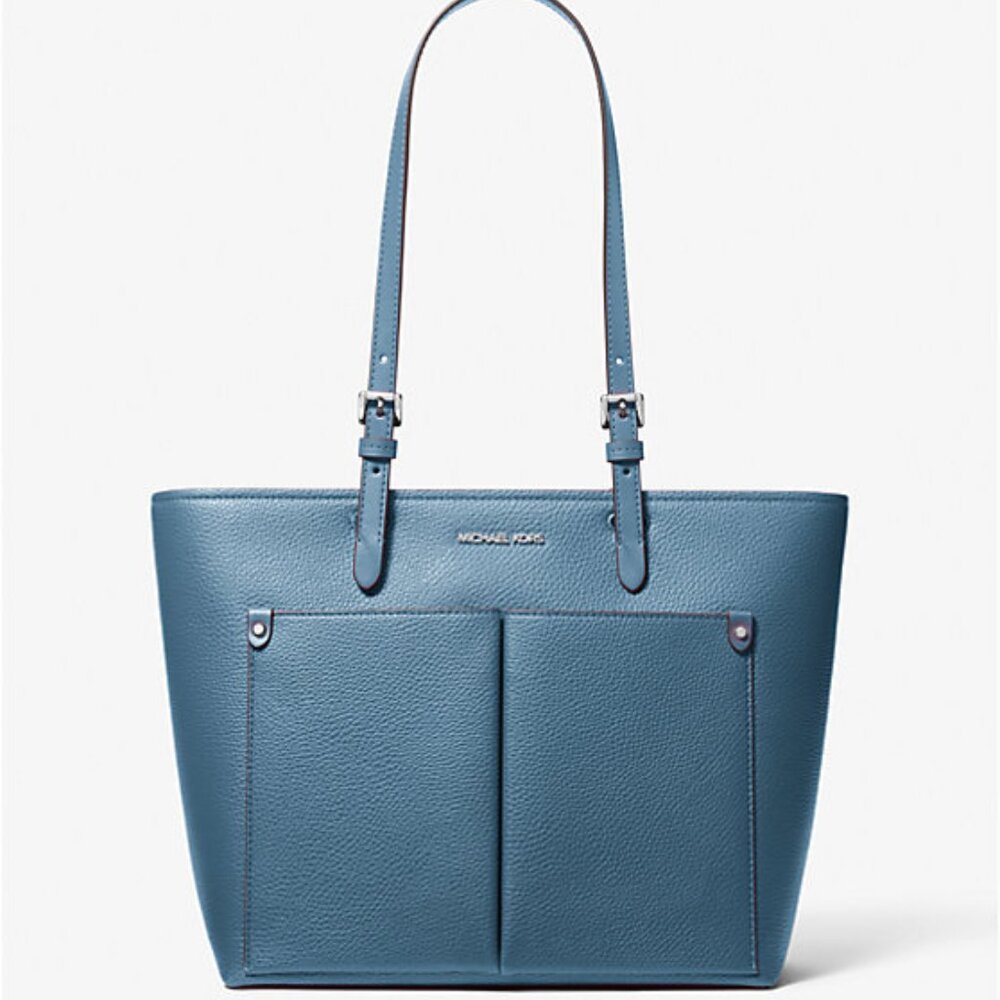 New Michael Kors Jet Set Travel Medium Double Pocket Tote Cornflower